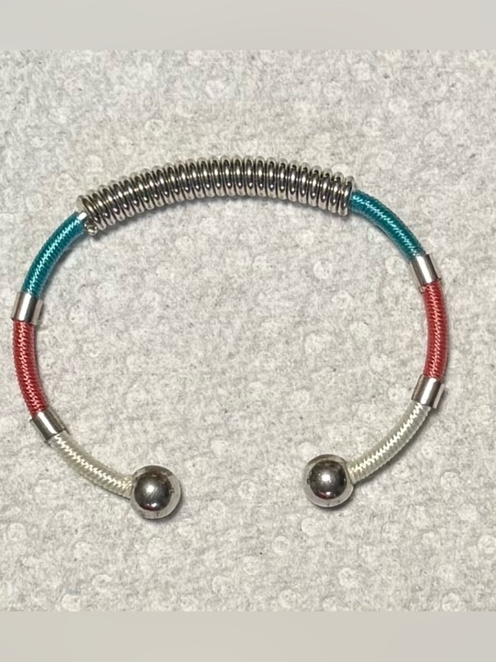 Multicolor Wire Coil Open Cuff Bracelet